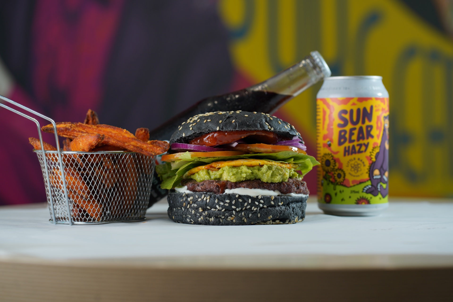 El Burgerritos black bun burger meal made in Gawler East