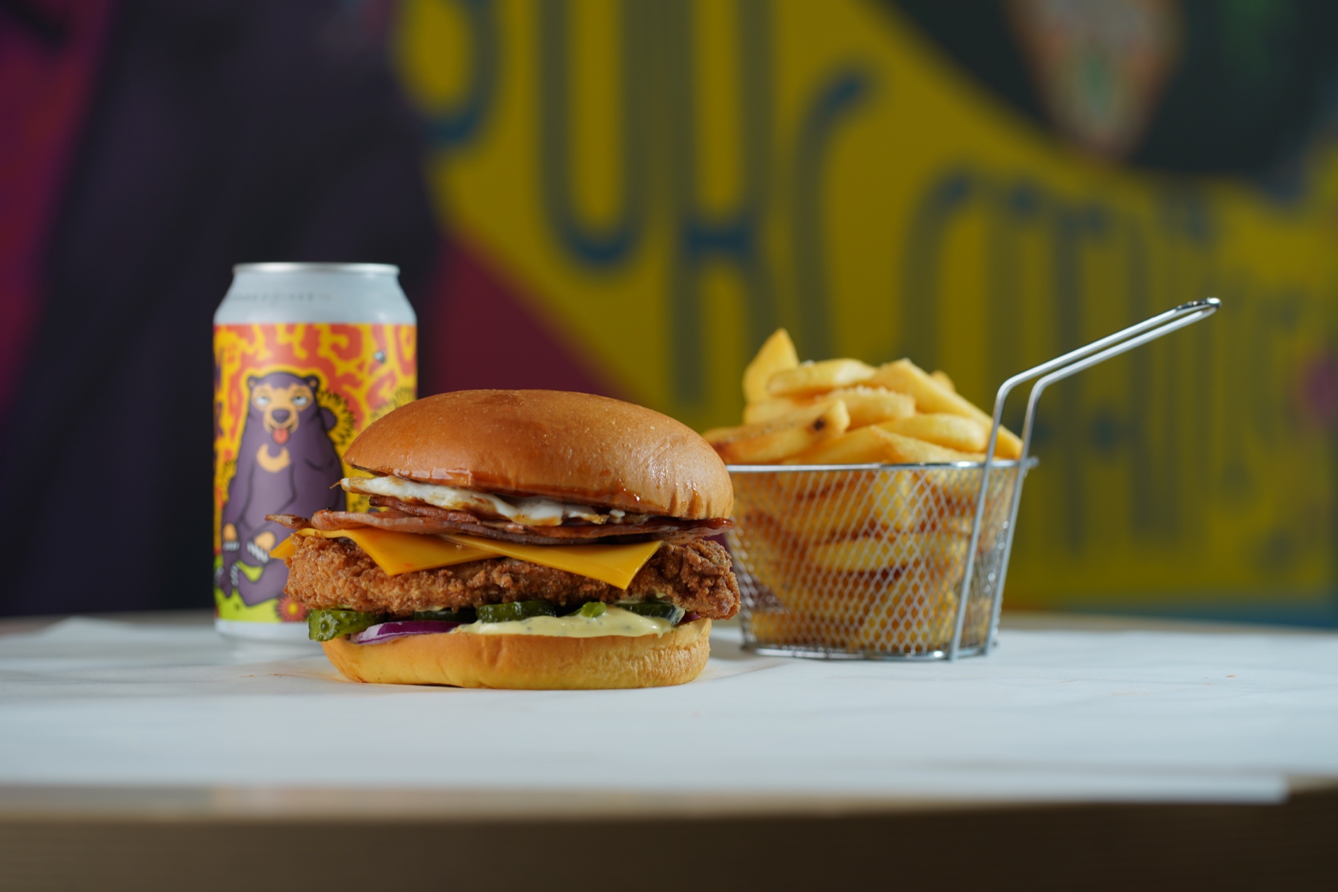 El Burgerritos fried chicken burger meal